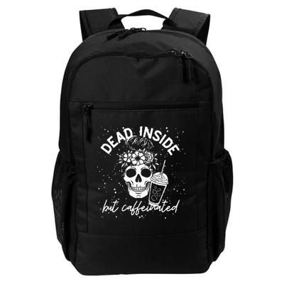 Dead Inside But Caffeinated Mom Skull Flower Coffee Lover Backpack