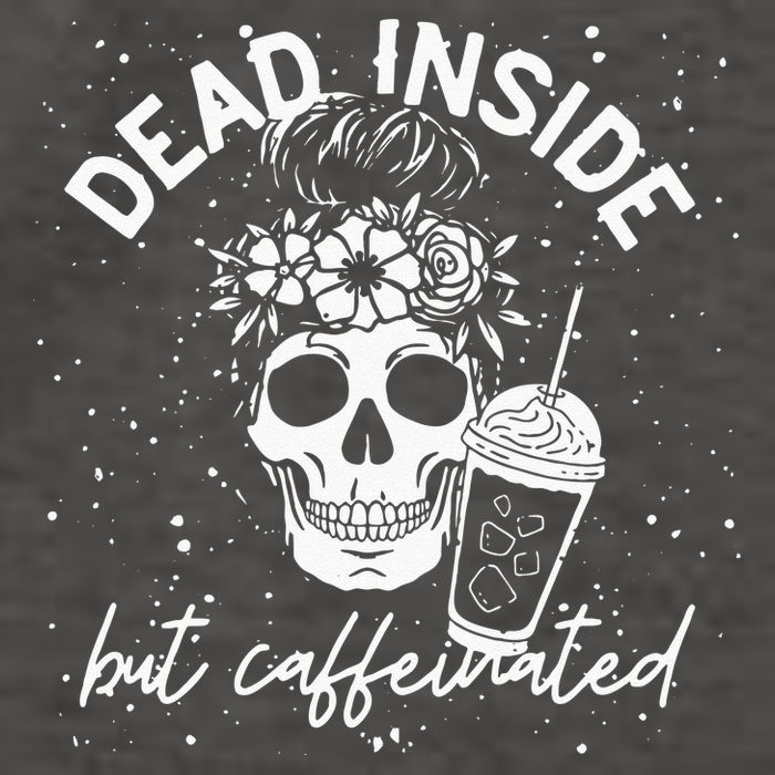 Dead Inside But Caffeinated Mom Skull Flower Coffee Lover Vector Backpack