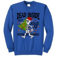 Dead Inside But Jolly Af Funny Skeleton Christmas Tree Retro Cute Gift Sweatshirt