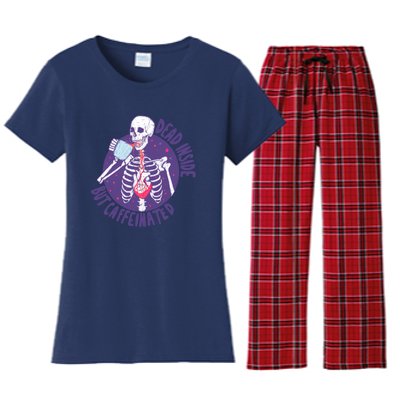 Dead Inside But Caffeinated Women's Flannel Pajama Set