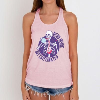 Dead Inside But Caffeinated Women's Knotted Racerback Tank