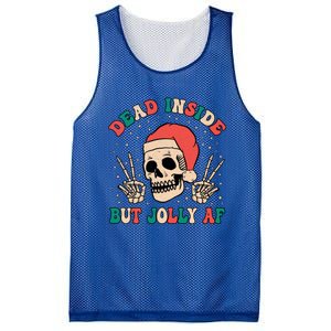 Dead Inside But Jolly Af Funny Skeleton Holiday Christmas Gift Mesh Reversible Basketball Jersey Tank