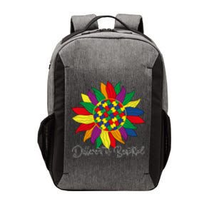 Different Is Beautiful Sunflower Puzzle Autism Awareness Month Gift Vector Backpack