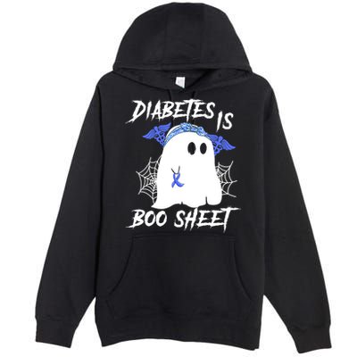 Diabetes Is Boo Sheet Halloween Ghost Diabetes Awareness Premium Pullover Hoodie