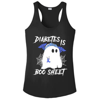 Diabetes Is Boo Sheet Halloween Ghost Diabetes Awareness Ladies PosiCharge Competitor Racerback Tank