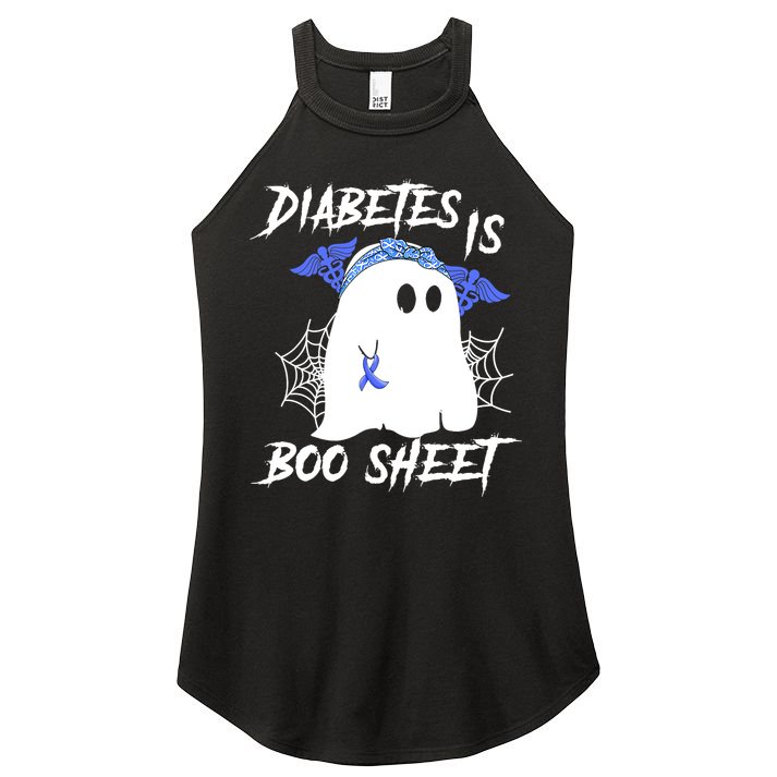 Diabetes Is Boo Sheet Halloween Ghost Diabetes Awareness Women's Perfect Tri Rocker Tank