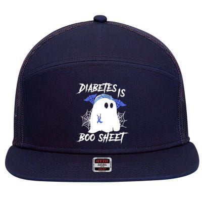 Diabetes Is Boo Sheet Halloween Ghost Diabetes Awareness 7 Panel Mesh Trucker Snapback Hat