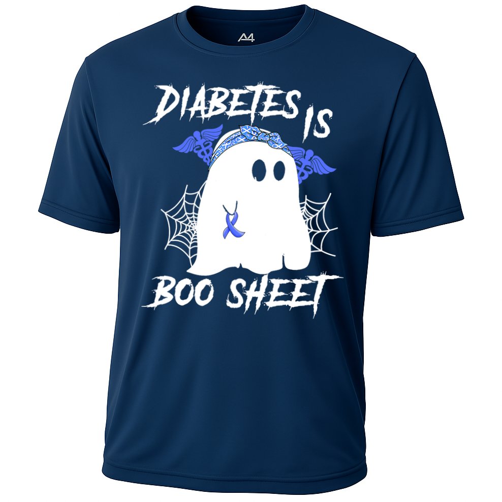 Diabetes Is Boo Sheet Halloween Ghost Diabetes Awareness Cooling Performance Crew T-Shirt