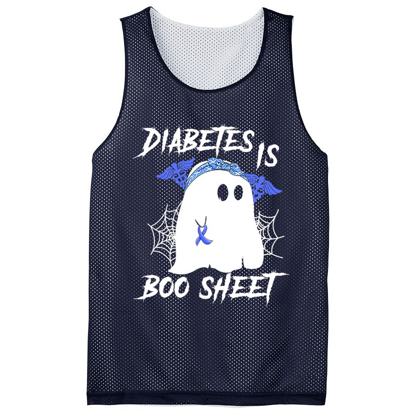 Diabetes Is Boo Sheet Halloween Ghost Diabetes Awareness Mesh Reversible Basketball Jersey Tank