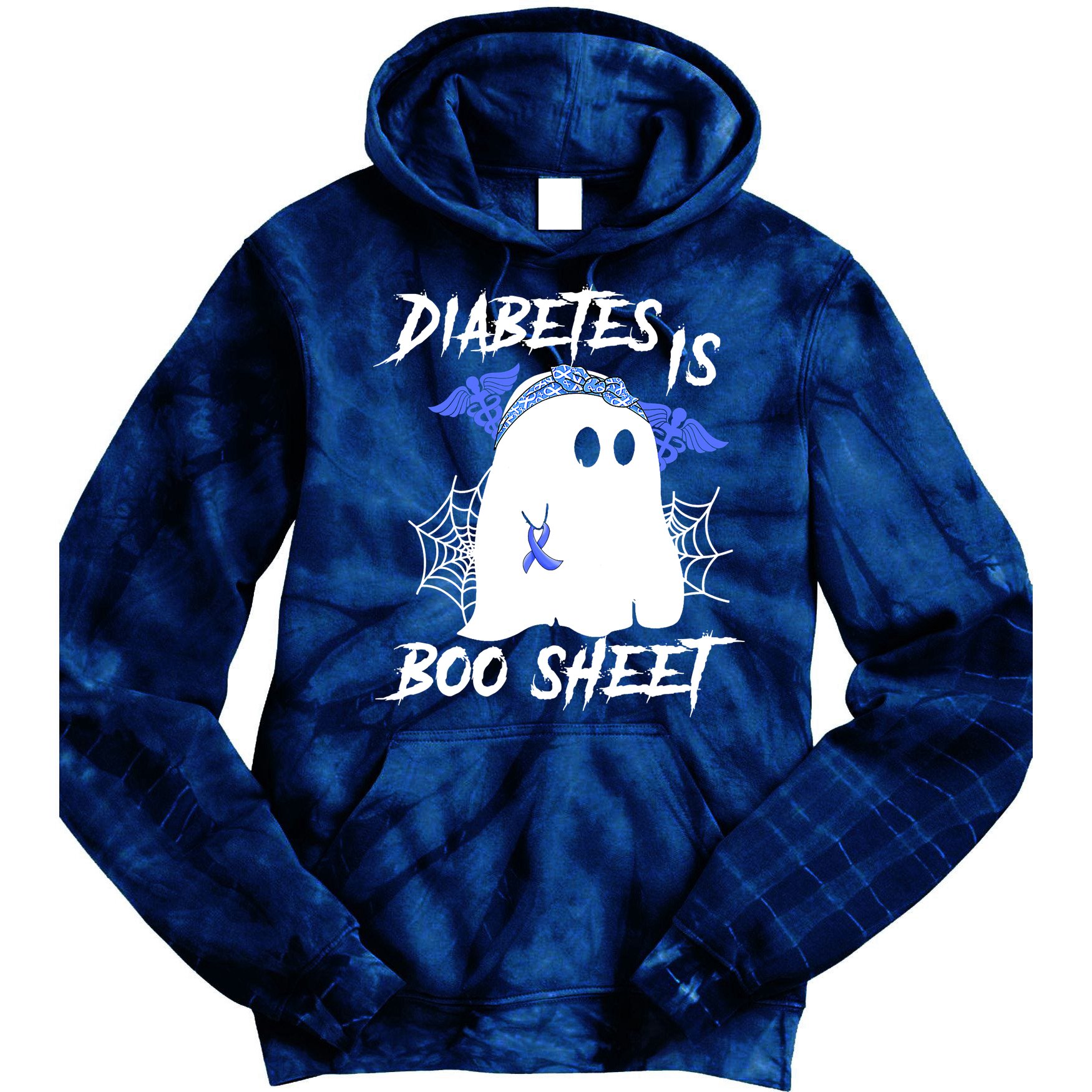 Diabetes Is Boo Sheet Halloween Ghost Diabetes Awareness Tie Dye Hoodie
