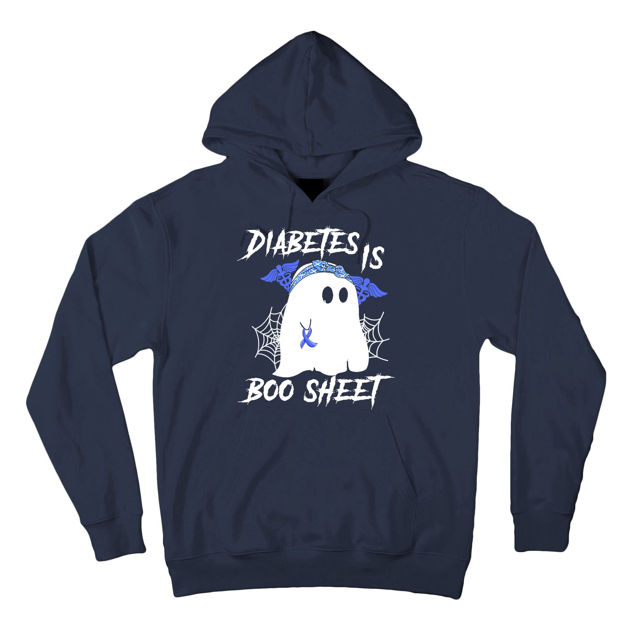 Diabetes Is Boo Sheet Halloween Ghost Diabetes Awareness Tall Hoodie