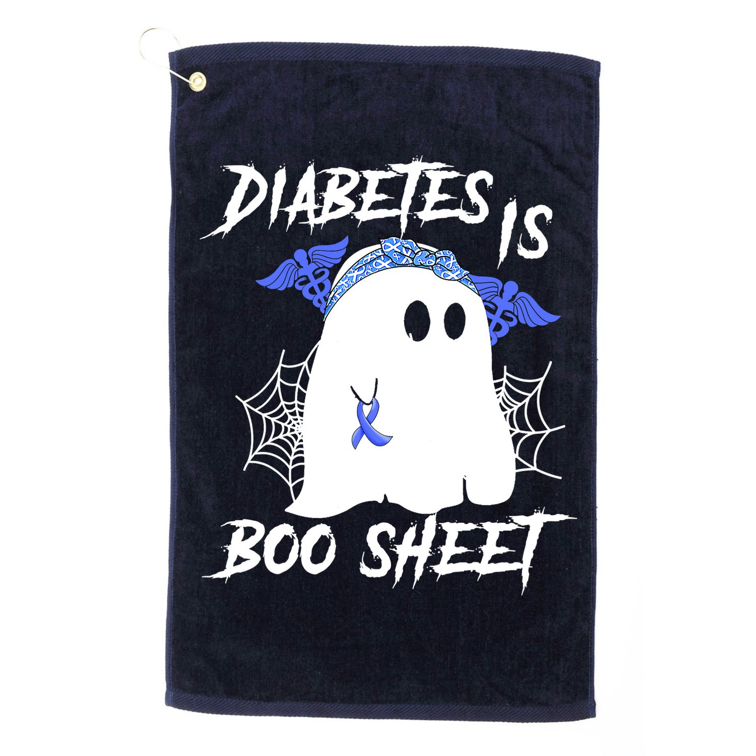 Diabetes Is Boo Sheet Halloween Ghost Diabetes Awareness Golf Towel