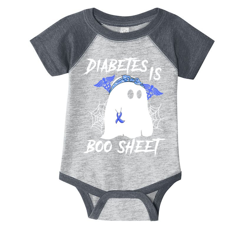 Diabetes Is Boo Sheet Halloween Ghost Diabetes Awareness Infant Baby Jersey Bodysuit