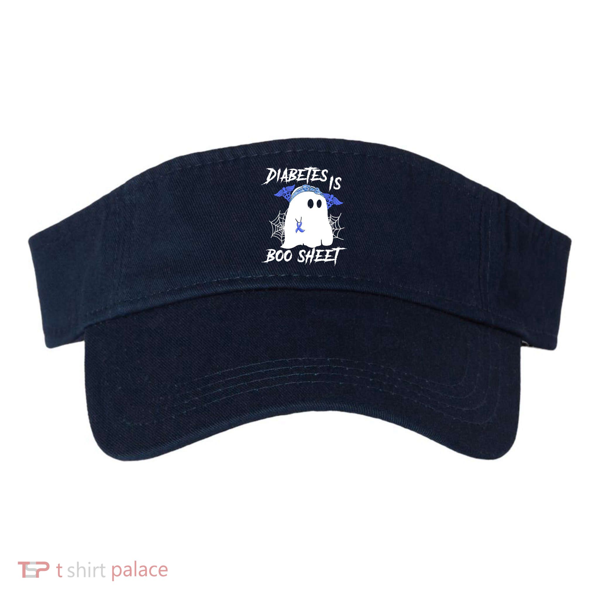Diabetes Is Boo Sheet Halloween Ghost Diabetes Awareness Visor