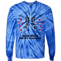 Dead Inside But ItS ValentineS Dancing Skeleton Couples Meaningful Gift Tie-Dye Long Sleeve Shirt