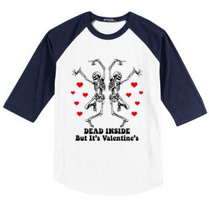 Dead Inside But ItS ValentineS Dancing Skeleton Couples Meaningful Gift Baseball Sleeve Shirt