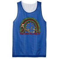 Dead Inside But Jolly Af Rainbow Christmas Skeleton Funny Gift Mesh Reversible Basketball Jersey Tank