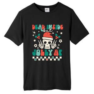 Dead Inside But Jolly Af Santa Skeleton Retro Christmas Xmas Meaningful Gift Tall Fusion ChromaSoft Performance T-Shirt