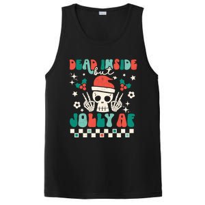 Dead Inside But Jolly Af Santa Skeleton Retro Christmas Xmas Meaningful Gift PosiCharge Competitor Tank