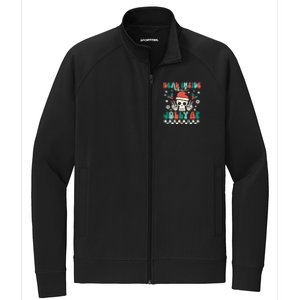 Dead Inside But Jolly Af Santa Skeleton Retro Christmas Xmas Meaningful Gift Stretch Full-Zip Cadet Jacket