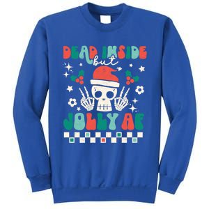 Dead Inside But Jolly Af Santa Skeleton Retro Christmas Xmas Meaningful Gift Sweatshirt