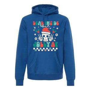 Dead Inside But Jolly Af Santa Skeleton Retro Christmas Xmas Meaningful Gift Premium Hoodie