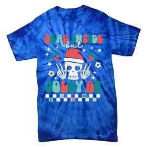 Dead Inside But Jolly Af Santa Skeleton Retro Christmas Xmas Meaningful Gift Tie-Dye T-Shirt