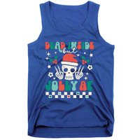 Dead Inside But Jolly Af Santa Skeleton Retro Christmas Xmas Meaningful Gift Tank Top