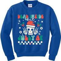 Dead Inside But Jolly Af Santa Skeleton Retro Christmas Xmas Meaningful Gift Kids Sweatshirt