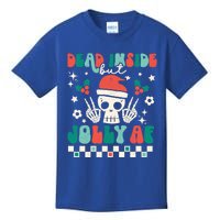 Dead Inside But Jolly Af Santa Skeleton Retro Christmas Xmas Meaningful Gift Kids T-Shirt