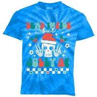 Dead Inside But Jolly Af Santa Skeleton Retro Christmas Xmas Meaningful Gift Kids Tie-Dye T-Shirt