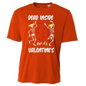 Dead Inside But ItS ValentineS Skeleton Dancing Lovers Meaningful Gift Cooling Performance Crew T-Shirt