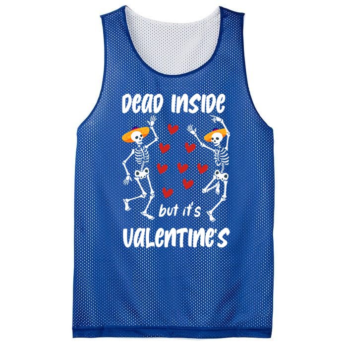 Dead Inside But ItS ValentineS Skeleton Dancing Lovers Meaningful Gift Mesh Reversible Basketball Jersey Tank