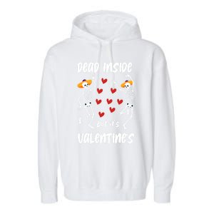 Dead Inside But ItS ValentineS Skeleton Dancing Lovers Meaningful Gift Garment-Dyed Fleece Hoodie