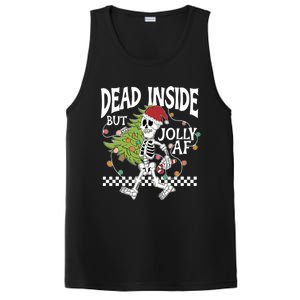 Dead Inside But Jolly Af Skeleton Bring Xmas Tree Christmas Gift PosiCharge Competitor Tank