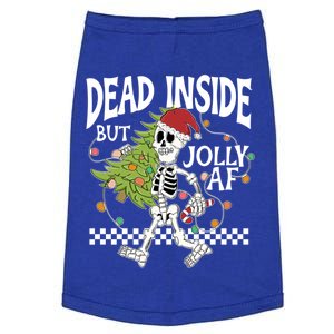 Dead Inside But Jolly Af Skeleton Bring Xmas Tree Christmas Gift Doggie Tank