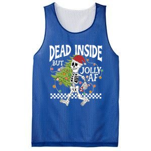 Dead Inside But Jolly Af Skeleton Bring Xmas Tree Christmas Gift Mesh Reversible Basketball Jersey Tank