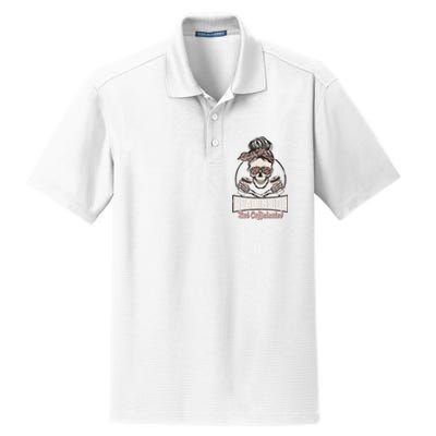 Dead Inside But Caffeinated Vintage Skeleton Halloween Mom Dry Zone Grid Polo