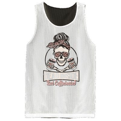 Dead Inside But Caffeinated Vintage Skeleton Halloween Mom Mesh Reversible Basketball Jersey Tank