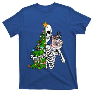 Dead Inside But Jolly Af Skeleton Coffee Xmas Christmas Tree Gift T-Shirt