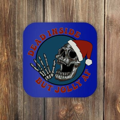 Dead Inside But Jolly Af Skeleton Muertos Gift Coaster