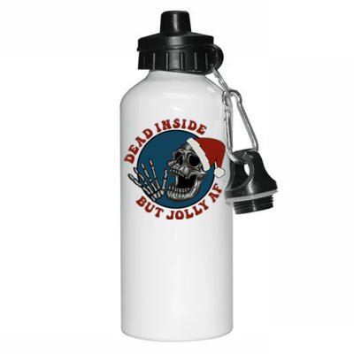 Dead Inside But Jolly Af Skeleton Muertos Gift Aluminum Water Bottle 