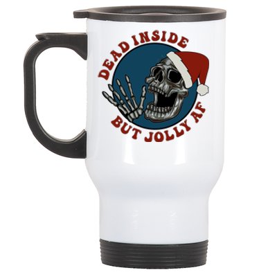 Dead Inside But Jolly Af Skeleton Muertos Gift Stainless Steel Travel Mug