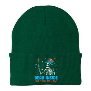 Dead Inside But It The 4th Of July Skeleton I Knit Cap Winter Beanie