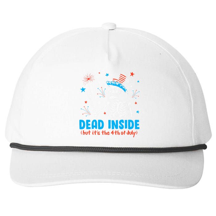 Dead Inside But It The 4th Of July Skeleton I Snapback Five-Panel Rope Hat