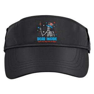 Dead Inside But It The 4th Of July Skeleton I Adult Drive Performance Visor