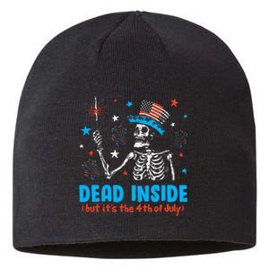 Dead Inside But It The 4th Of July Skeleton I Sustainable Beanie