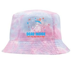 Dead Inside But It The 4th Of July Skeleton I Tie-Dyed Bucket Hat