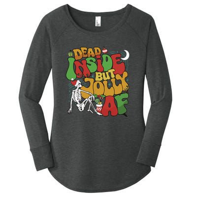 Dead Inside But Jolly Af Christmas Women's Perfect Tri Tunic Long Sleeve Shirt