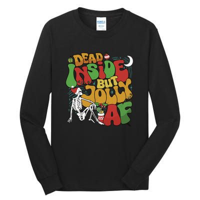 Dead Inside But Jolly Af Christmas Tall Long Sleeve T-Shirt